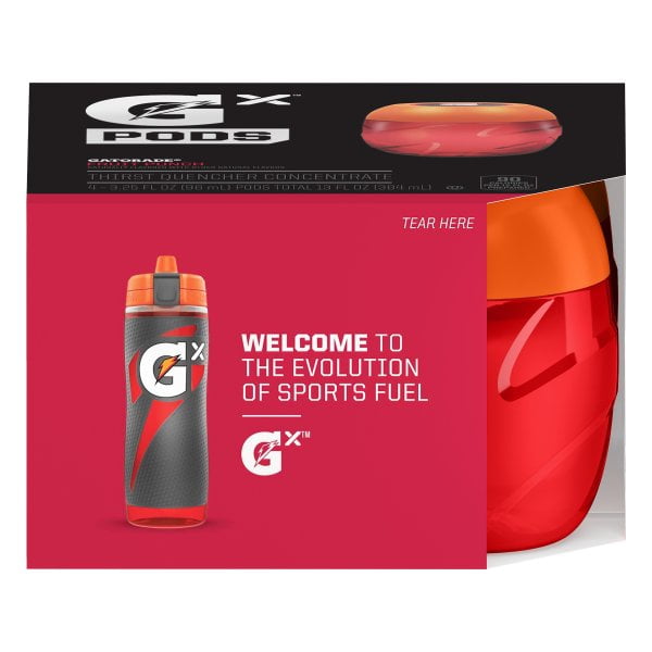 CUSTOMIZE YOUR OWN BOTTLE Gatorade GX Red Bottle 30oz with one 4 pack pods